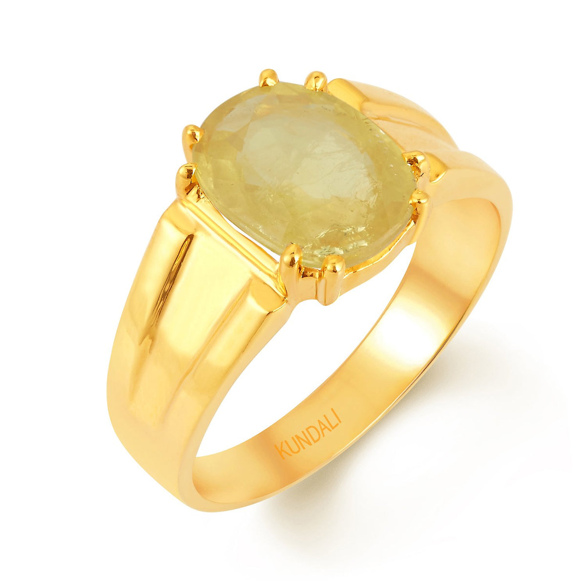 Pukhraj with on sale gold ring