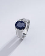 Authentic Blue Sapphire (Neelam) Ring in 925 Silver – A Gift of Power #1111