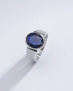 Authentic Blue Sapphire (Neelam) Gemstone Ring in Sterling Silver – A Touch of Luxury #1224