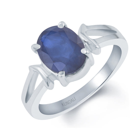 Affinity Blue Sapphire (Neelam) silver ring 1