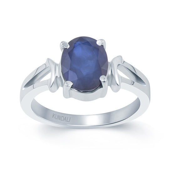 Affinity Blue Sapphire (Neelam) silver ring 2