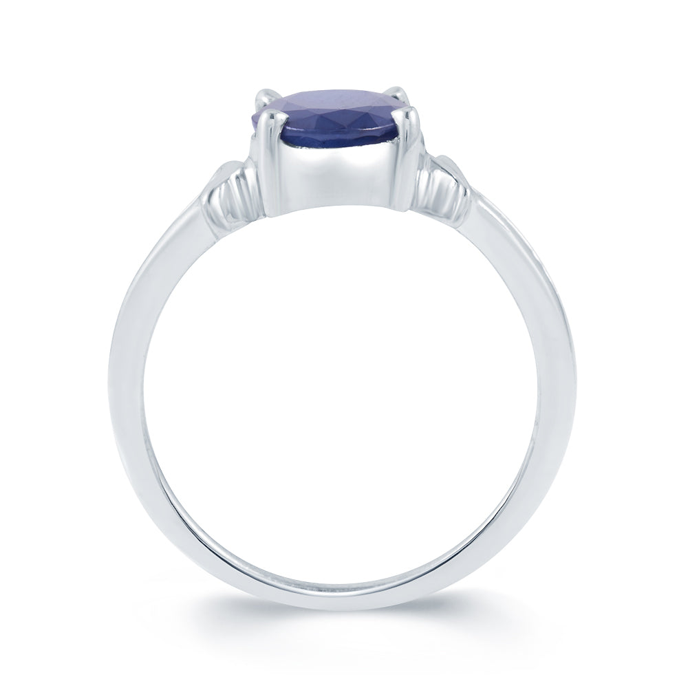 Affinity Blue Sapphire (Neelam) silver ring 3