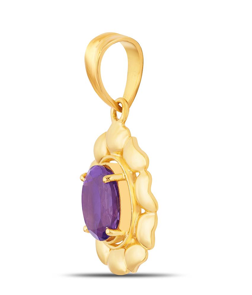 Bloom Amethyst (Jamuniya) gold pendant 2

