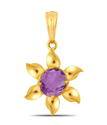 Sunflower Amethyst (Jamuniya) gold pendant 1

