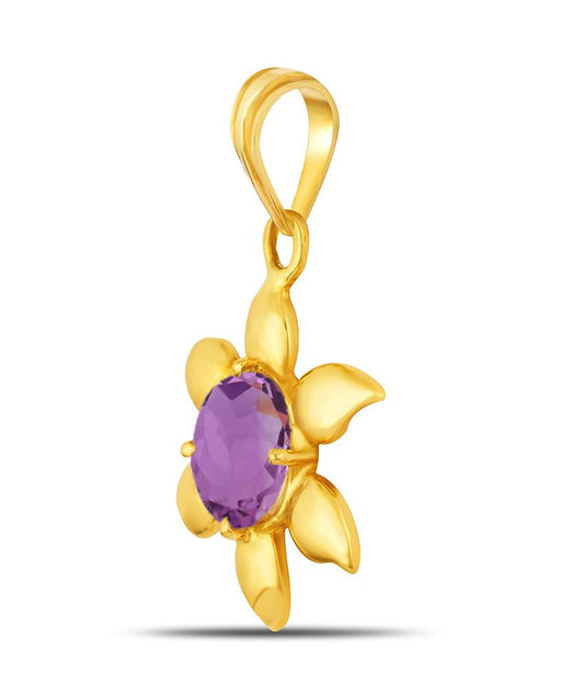 Sunflower Amethyst (Jamuniya) gold pendant 2

