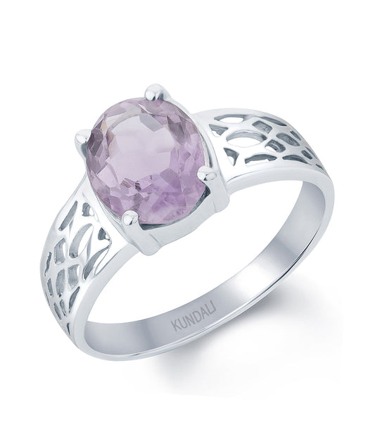 Azure Amethyst (Jamuniya) silver ring 1