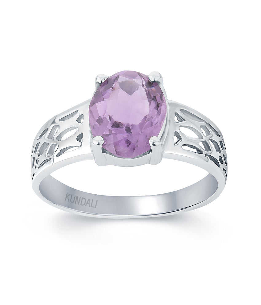 Azure Amethyst (Jamuniya) silver ring 2