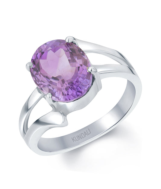 Elegant Amethyst (Jamuniya) silver ring 1