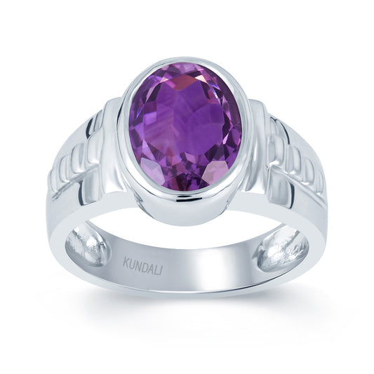 Luxe Amethyst (Jamuniya) silver ring 2