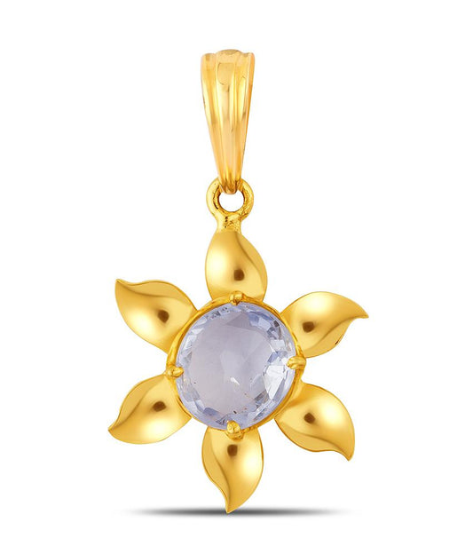 Sunflower Amethyst (Jamuniya) gold pendant 1

