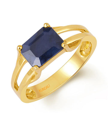 Rooh Blue Sapphire (Neelam) gold ring 1