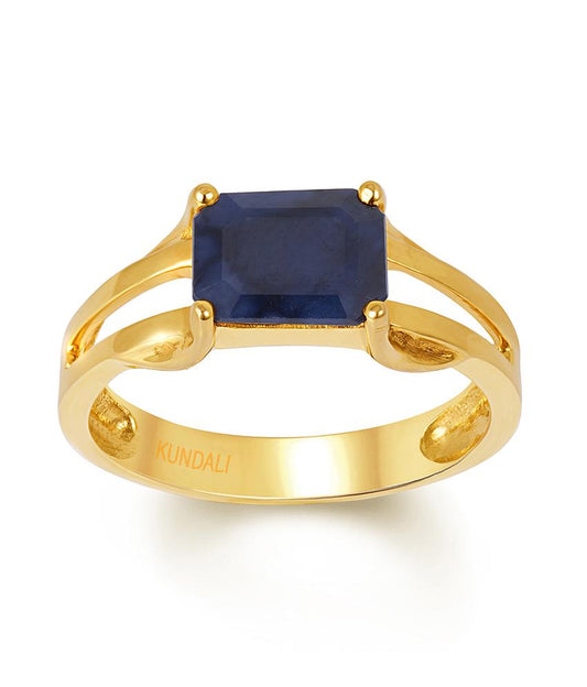 Rooh Blue Sapphire (Neelam) gold ring 2