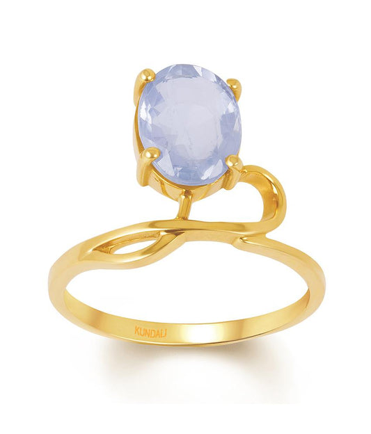 Chic Blue Sapphire (Neelam) gold ring 2