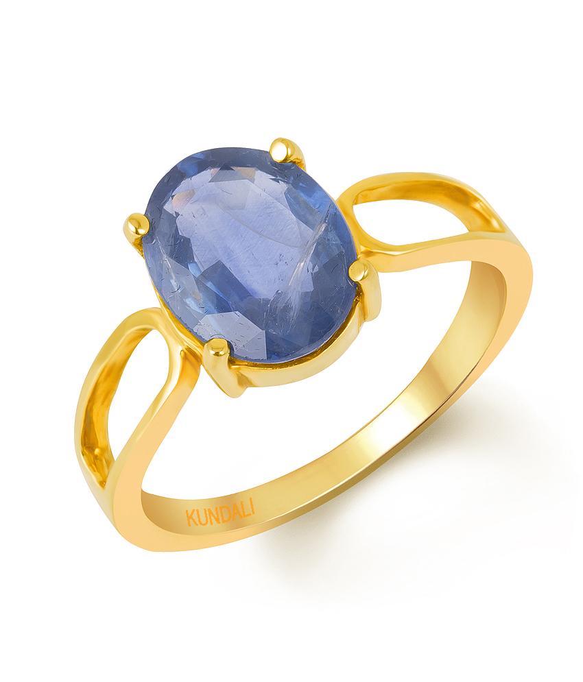 Diana Blue Sapphire (Neelam) gold ring 1