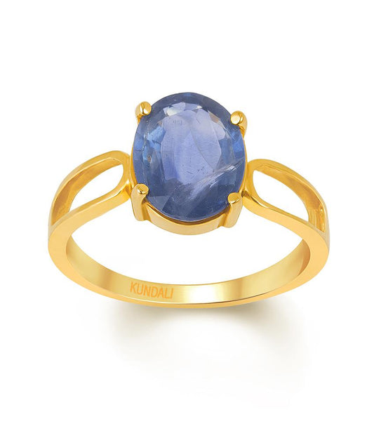 Diana Blue Sapphire (Neelam) gold ring 2