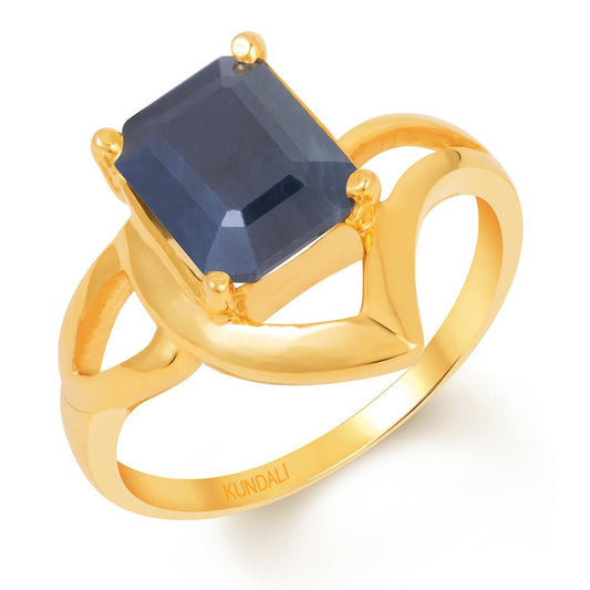 Inara Blue Sapphire (Neelam) gold ring 2