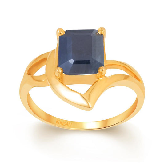 Inara Blue Sapphire (Neelam) gold ring 2