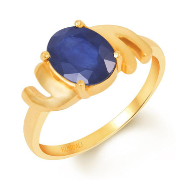 Promise Blue Sapphire (Neelam) gold ring 1