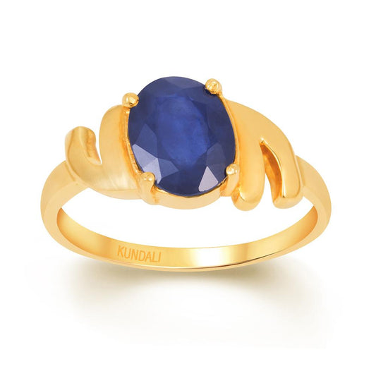 Promise Blue Sapphire (Neelam) gold ring 2