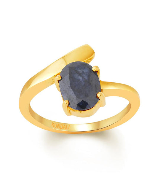 Soul Blue Sapphire (Neelam) gold ring 2