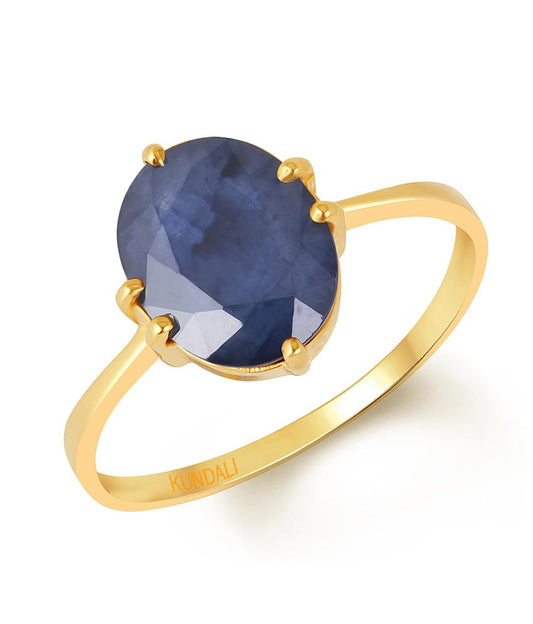 Lily Blue Sapphire (Neelam) gold ring 1