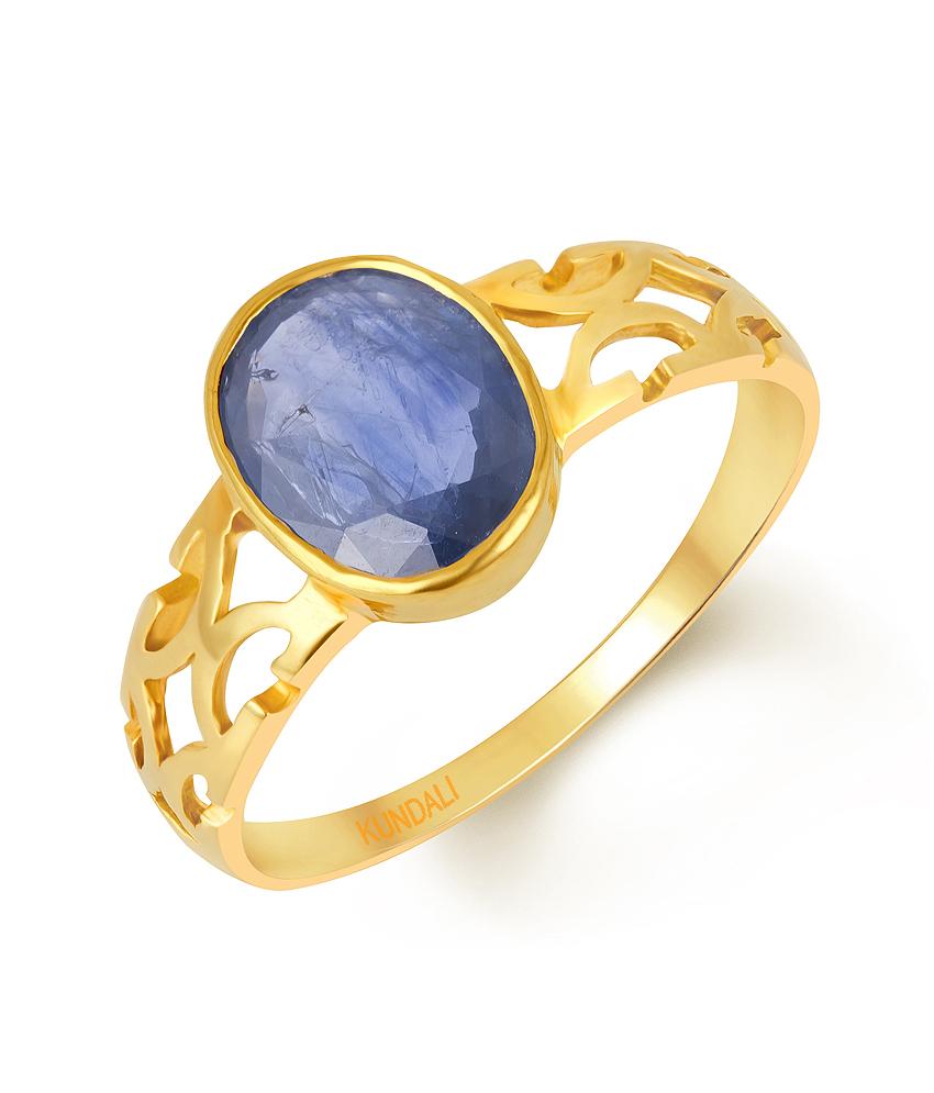 Harmony Blue Sapphire (Neelam) gold ring 1