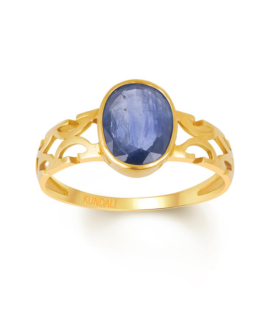 Harmony Blue Sapphire (Neelam) gold ring 2