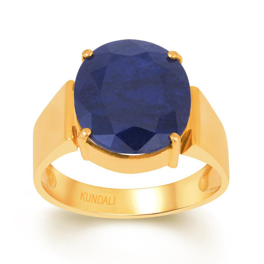 Czar Blue Sapphire (Neelam) gold ring 2