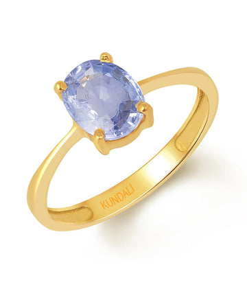 Elysa Blue Sapphire (Neelam) gold ring 1