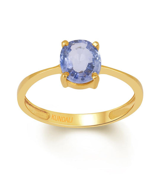 Elysa Blue Sapphire (Neelam) gold ring 2