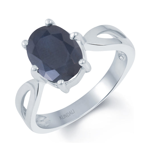 Grace Blue Sapphire (Neelam) silver ring 1