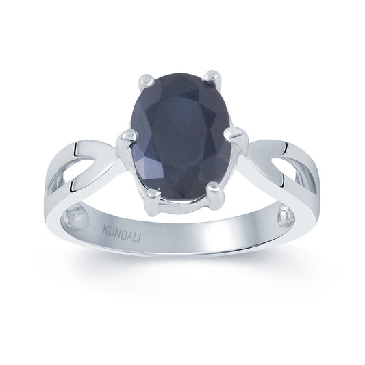 Grace Blue Sapphire (Neelam) silver ring 2