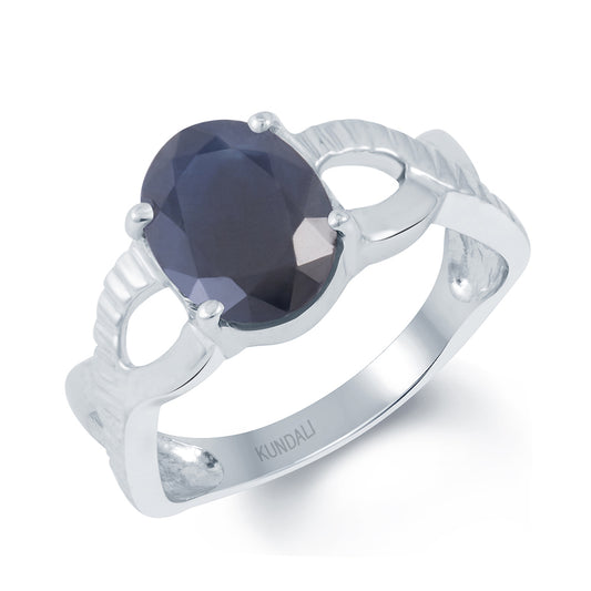 Celtic Blue Sapphire (Neelam) silver ring 1