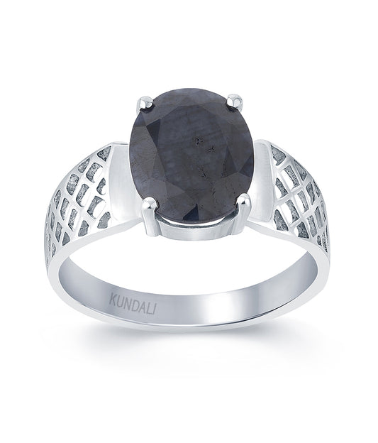 Divine Blue Sapphire (Neelam) silver ring 2