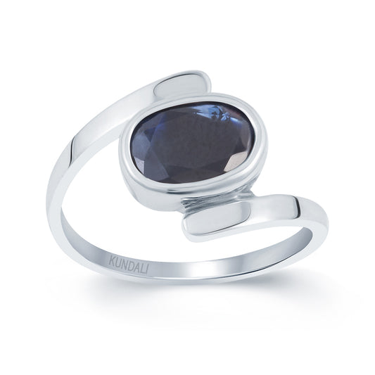 Dreamy Blue Sapphire (Neelam) silver ring 2