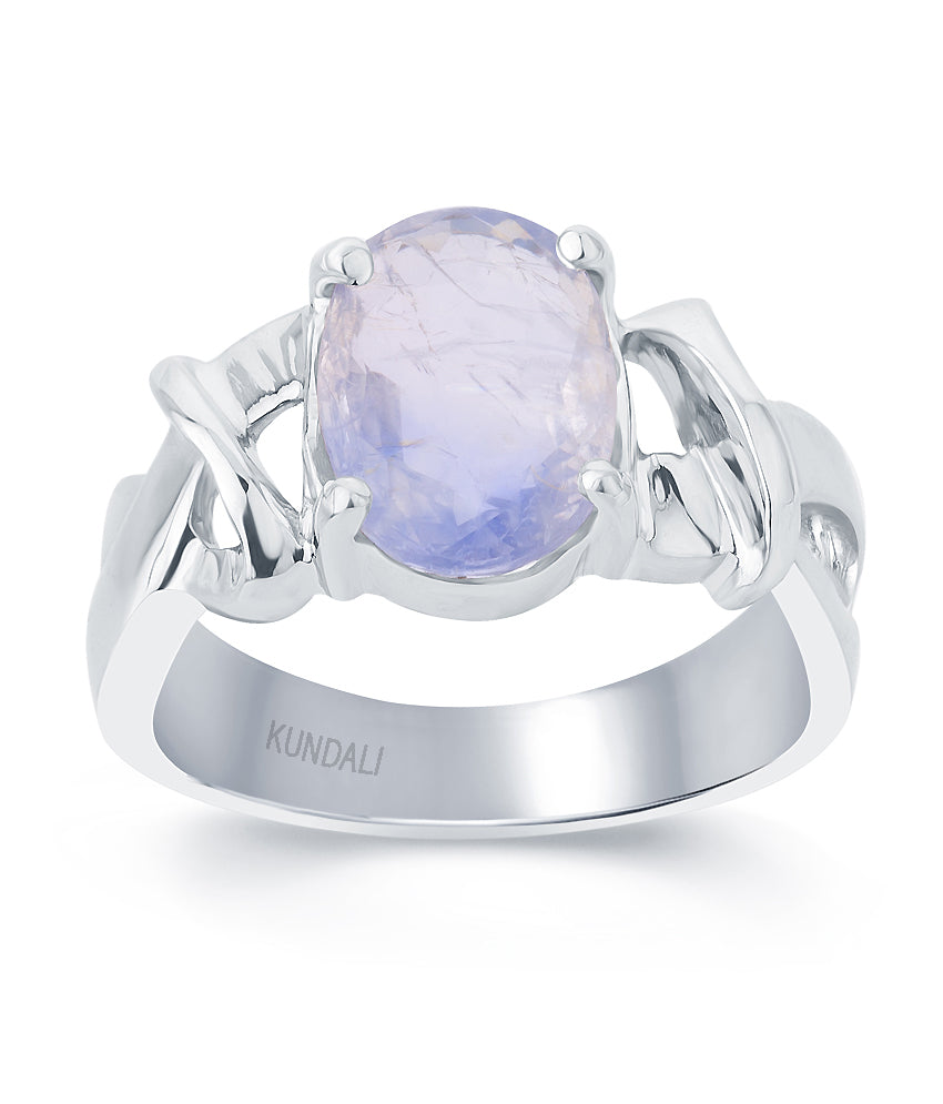 Marvel Blue Sapphire (Neelam) silver ring 2