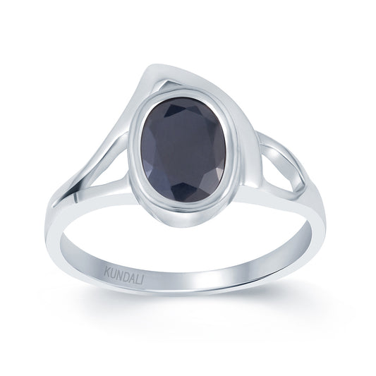 Inara Blue Sapphire (Neelam) silver ring 2