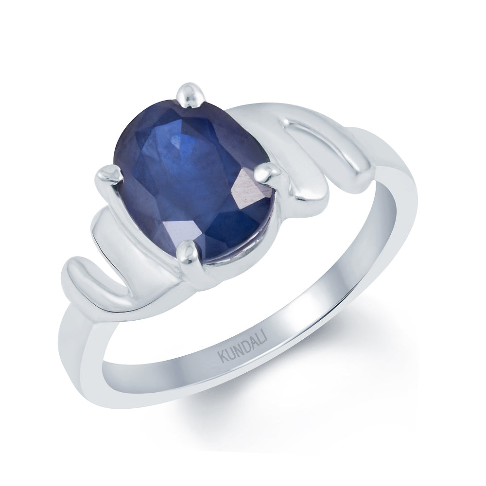 Promise Blue Sapphire (Neelam) silver ring 1