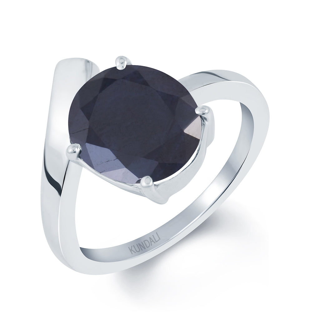 Soul Blue Sapphire (Neelam) silver ring 1