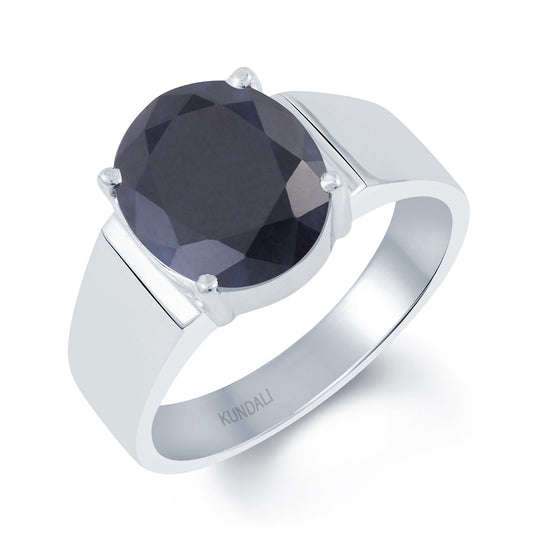 Czar Blue Sapphire (Neelam) silver ring 1