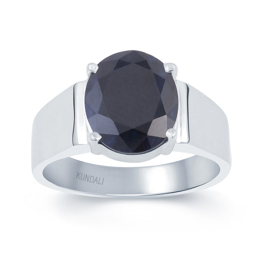 Czar Blue Sapphire (Neelam) silver ring 2