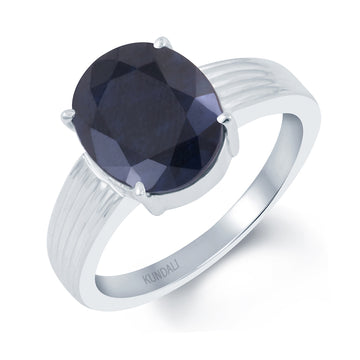 Essential Blue Sapphire (Neelam) silver ring 1