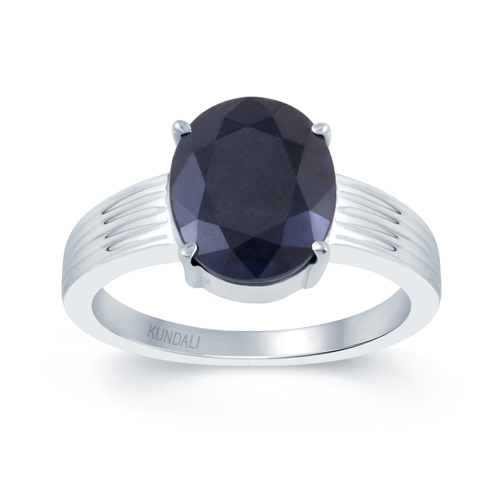 Essential Blue Sapphire (Neelam) silver ring 2