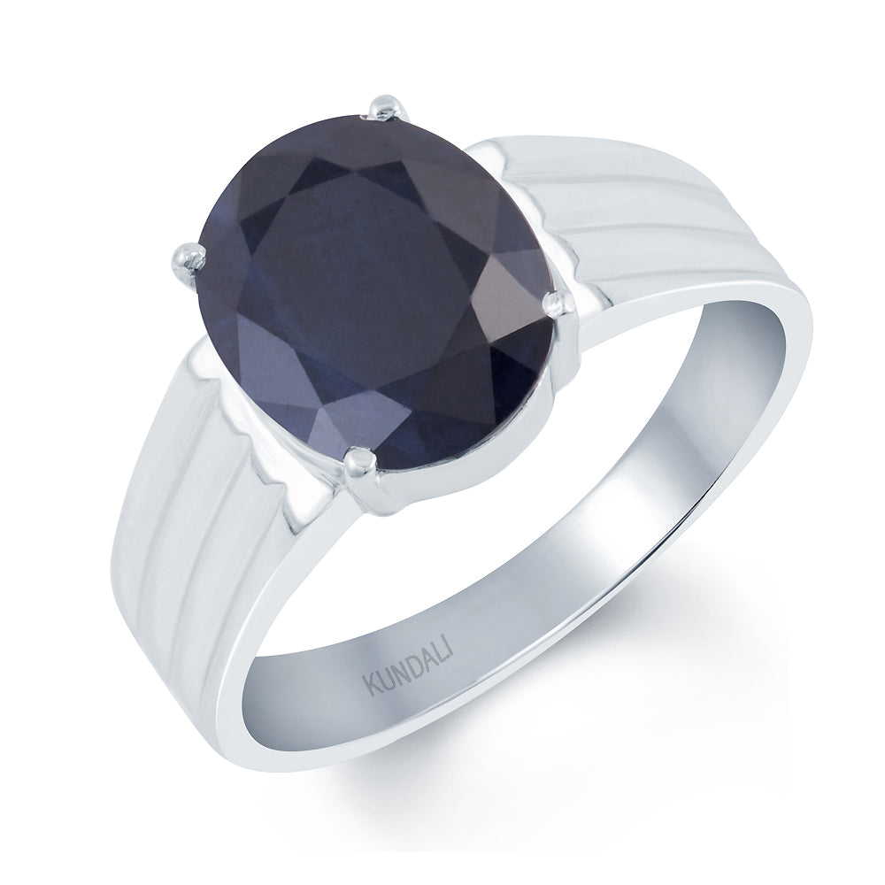 Stellar Blue Sapphire (Neelam) silver ring 1