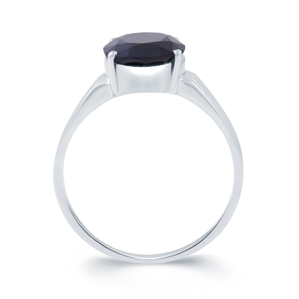 Stellar Blue Sapphire (Neelam) silver ring 3