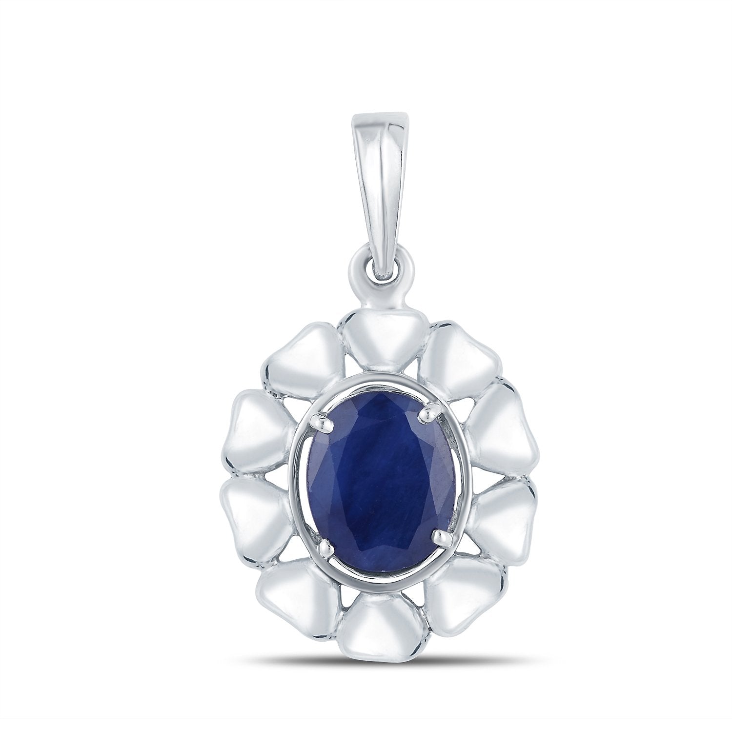 Bloom Blue Sapphire silver pendant 1
