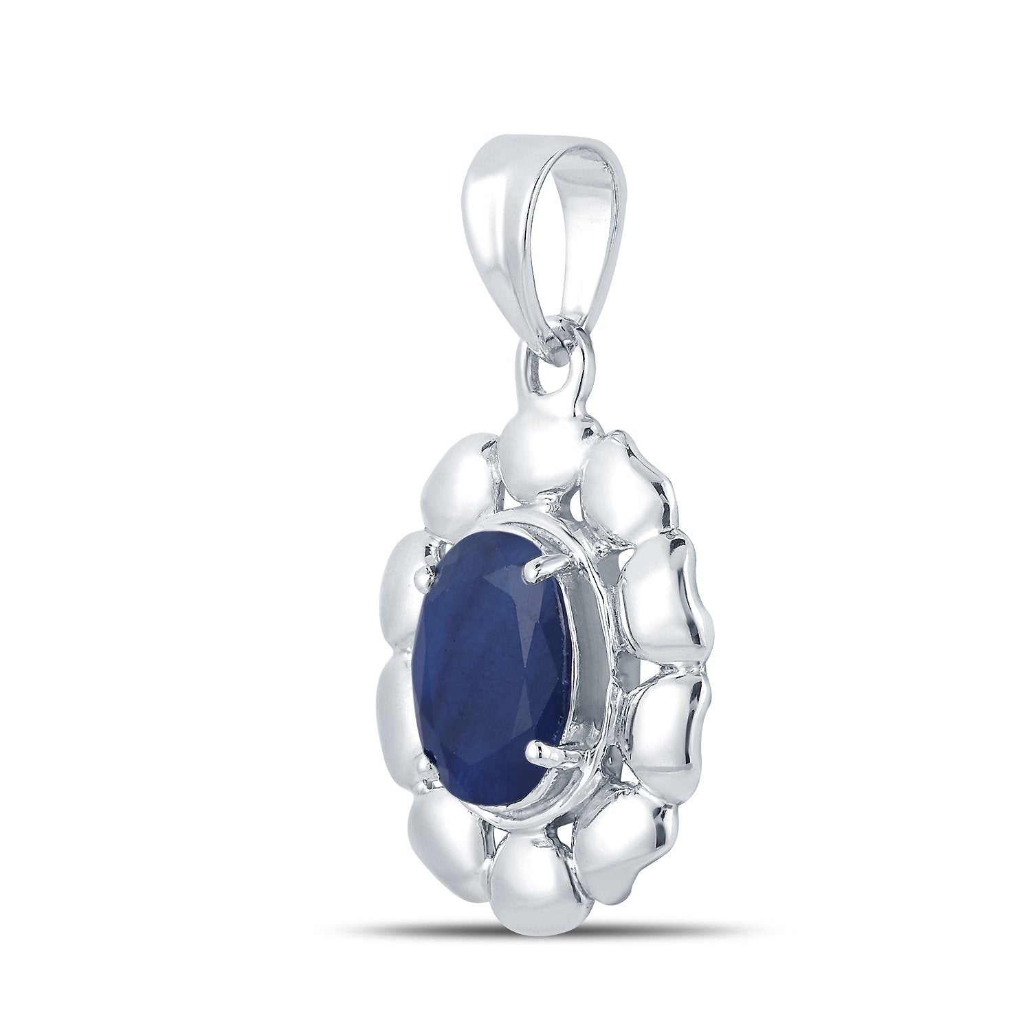 Bloom Blue Sapphire silver pendant 2
