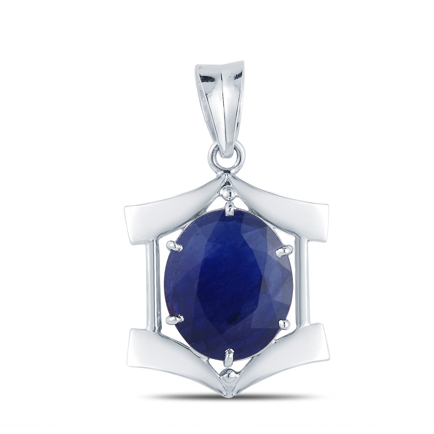 Peace Blue Sapphire silver pendant 1
