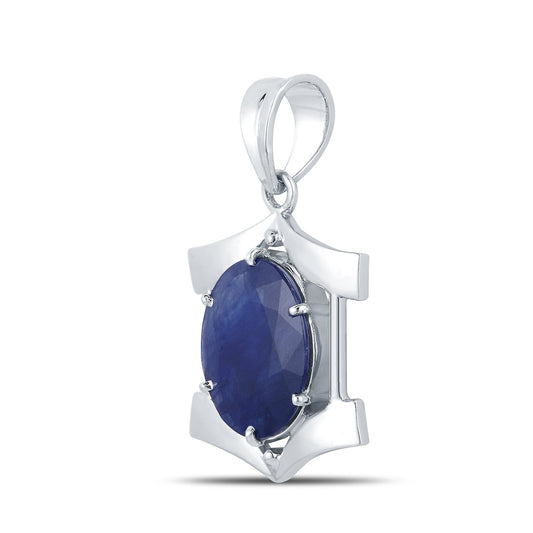 Peace Blue Sapphire silver pendant 2
