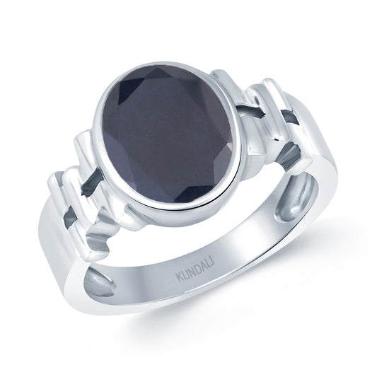 Aztec Blue Sapphire (Neelam) silver ring 7.9ct